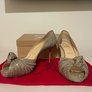 Christian Louboutin Size 40 Greissimo Pump 85 Glitter New York